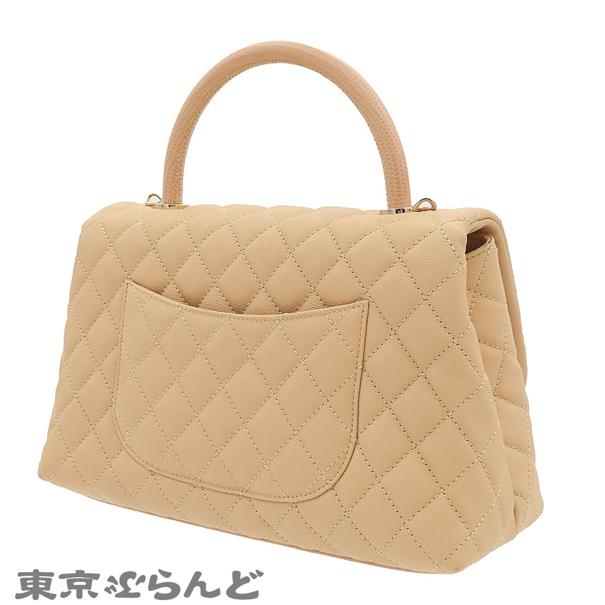 シャネル CHANEL ココハンドル 29 A92991 ベージュ キャビアスキン 