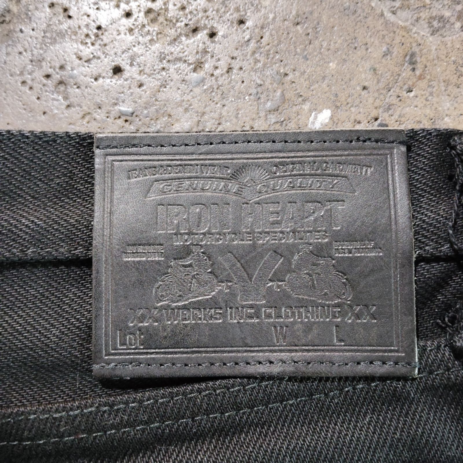 IRON HEART 9461 21oz 黒鎧ブーツカット デニムパンツ W34 L34 リアル