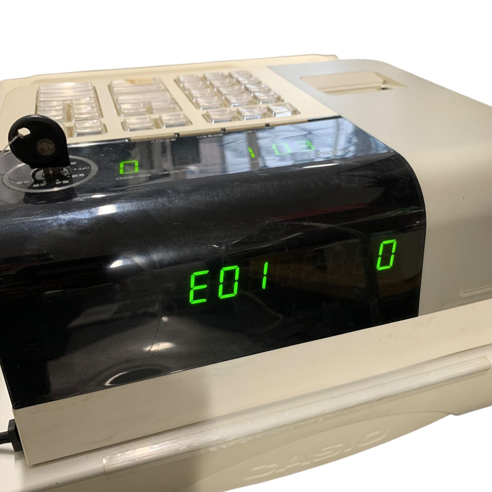 □CASIO 電子レジスター SE-S20 鍵付き 動作品 取扱説明書付き2502137