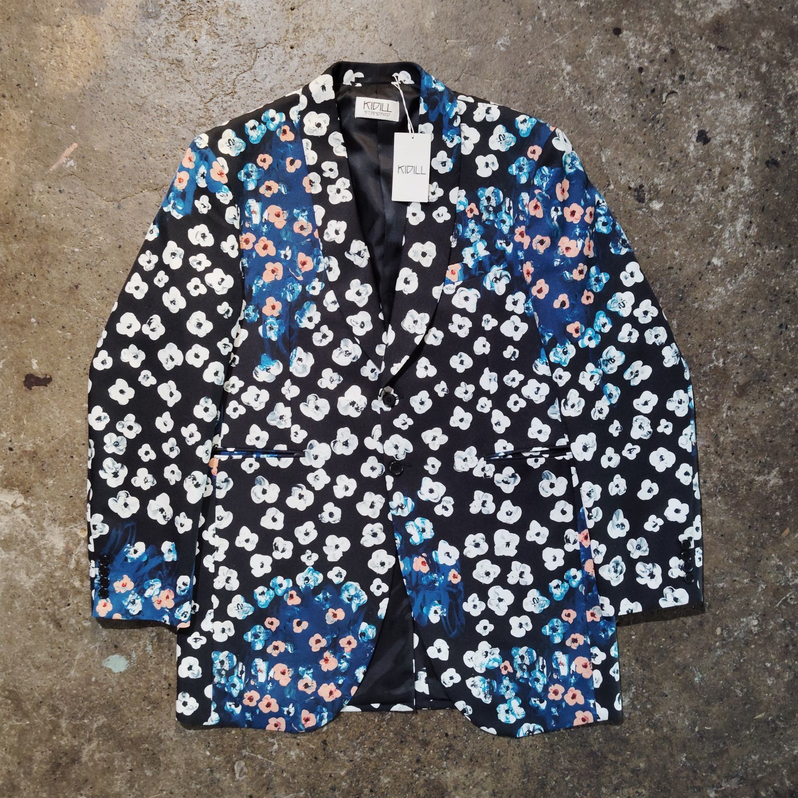 KIDILL 23ss BLACK FLOWER JACKET 48 キディル 2023ss ブラック