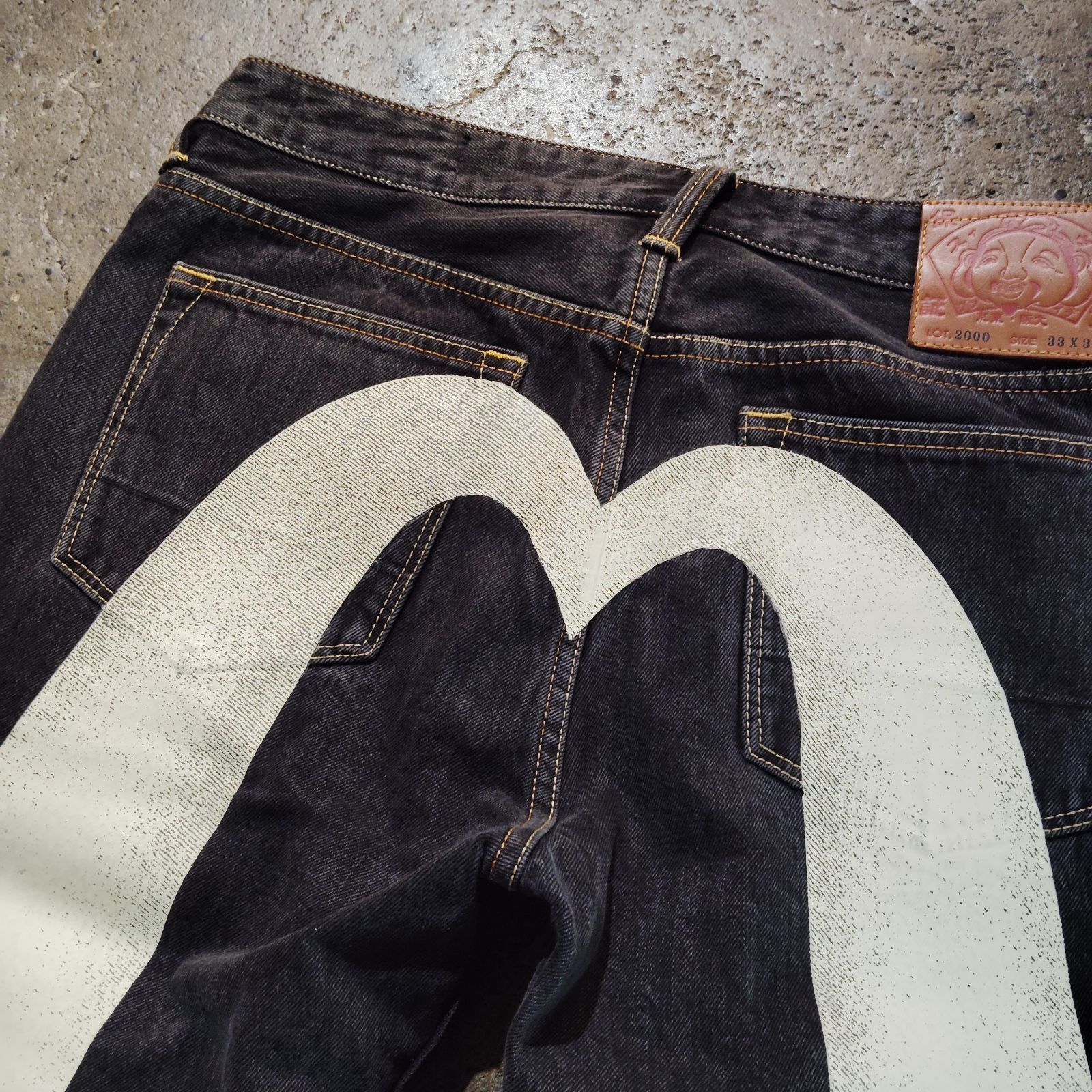 エヴィス デニム lot.2000 38×34 大黒 イエロー evisu 大黒 イエロー 