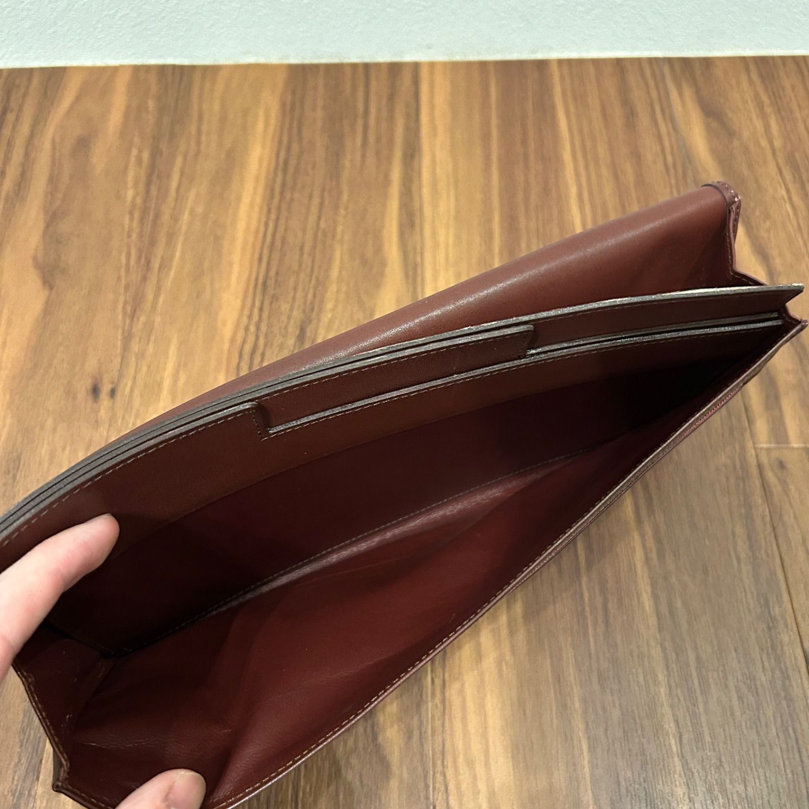 カルティエ　ドキュメントケース Cartier（カルティエ） バッグ ブリーフケース メンズ サドルステッチ