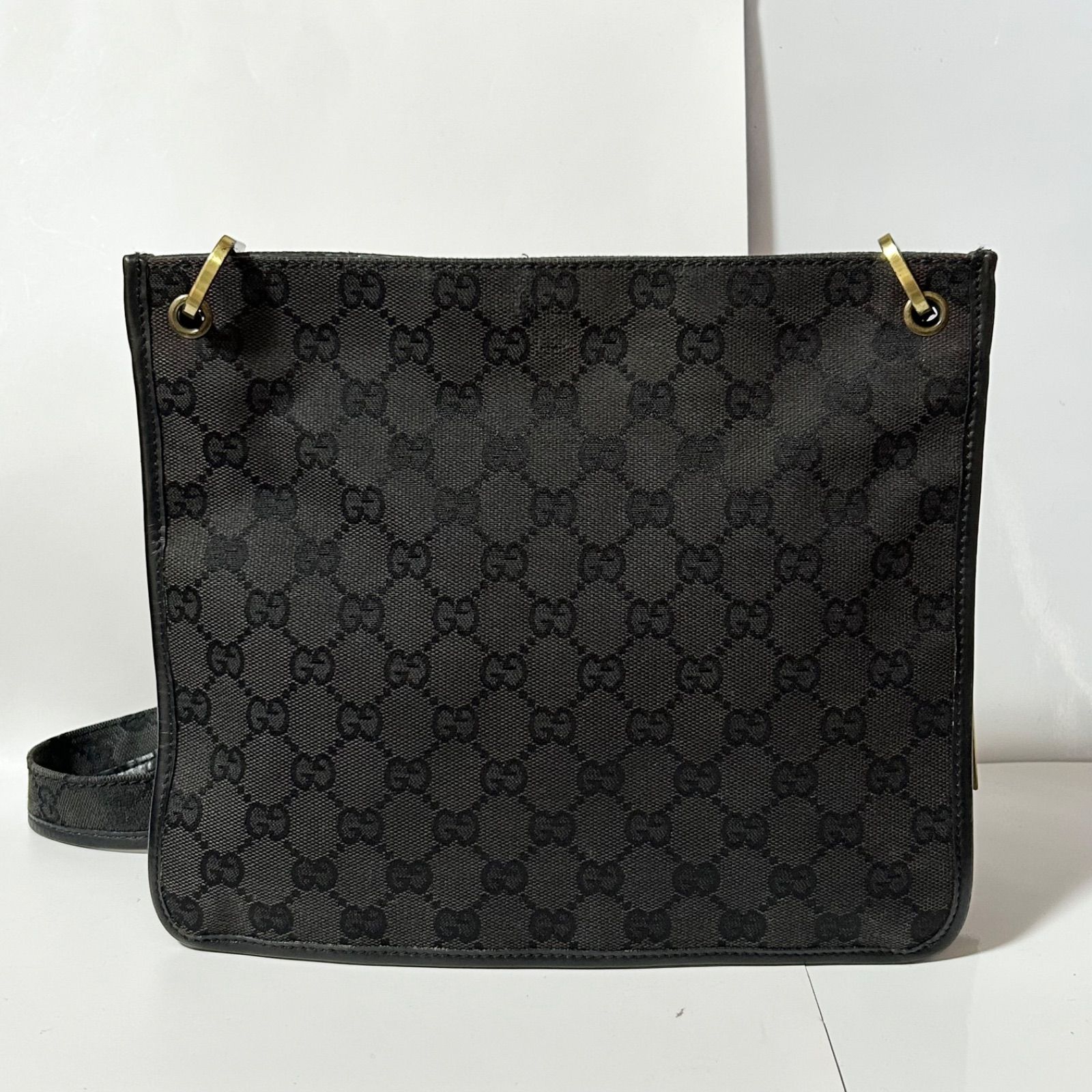 GUCCI グッチ GGキャンバス レザー ショルダーバッグ クロスボディ