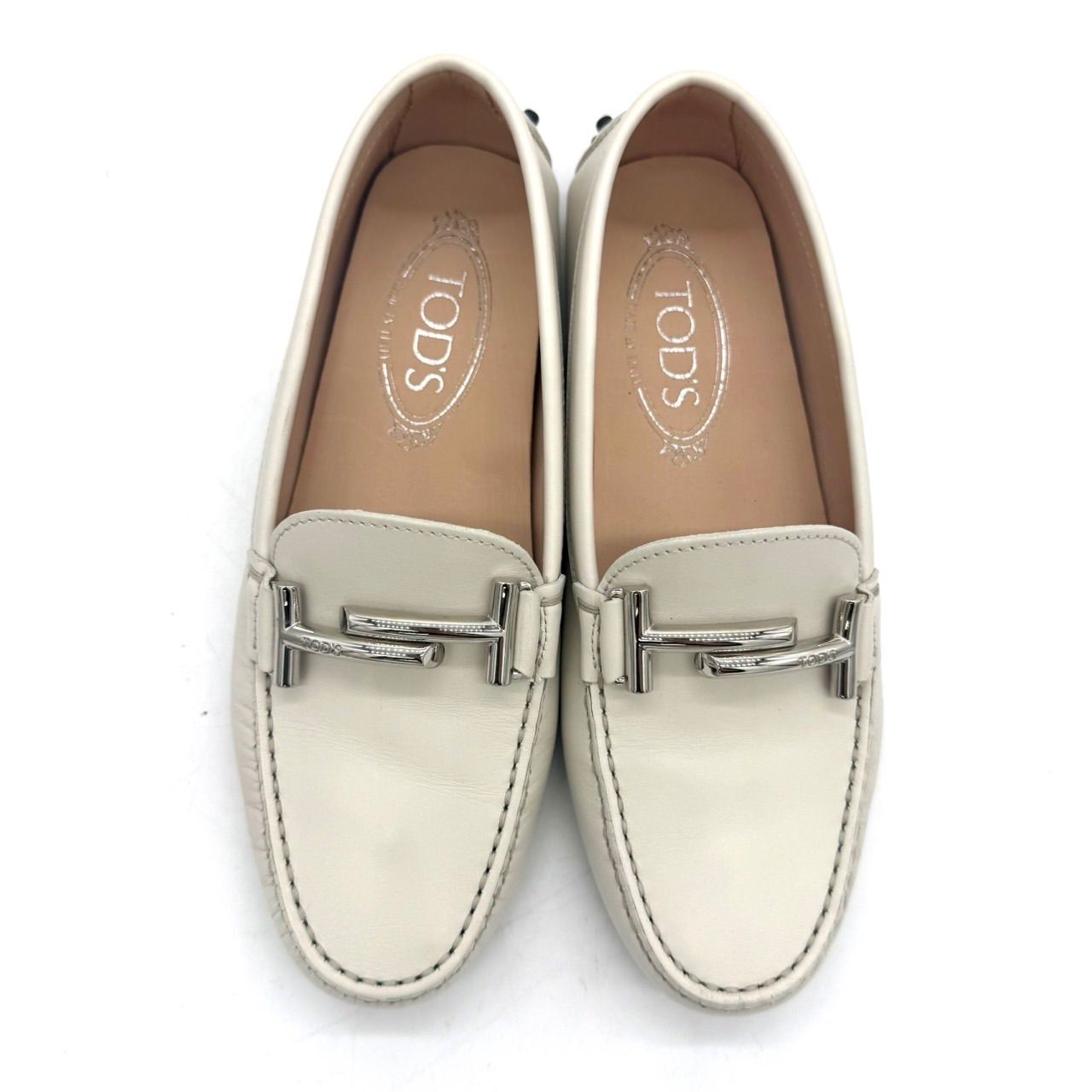 トッズ TODS ローファー ドライビング 白 T金具 22.5cm 35.5 美品 