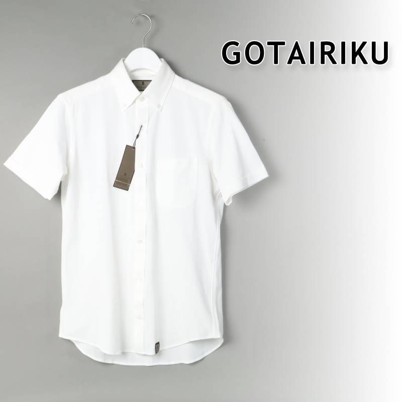新品 五大陸 吸汗速乾 クールマックス鹿の子 半袖ビズシャツ_ボタンダウン M # 593