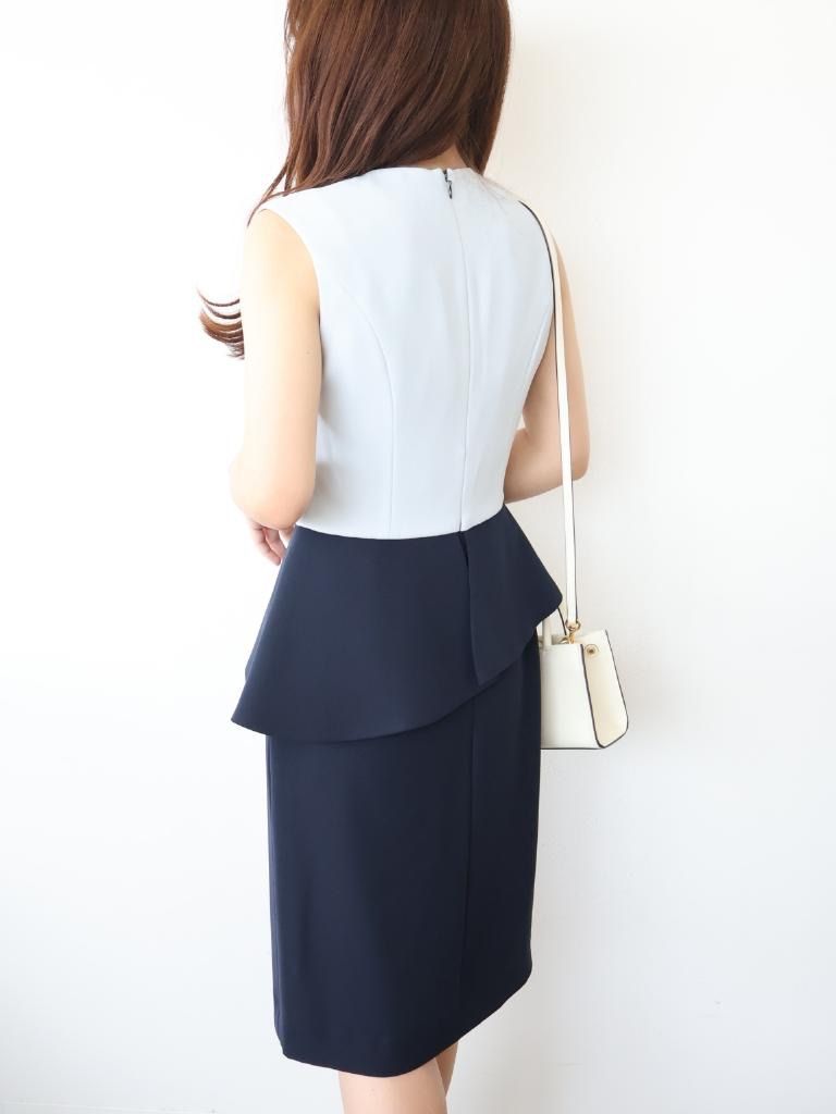 YOKO CHAN ヨーコチャン ワンピース 36 水色×ネイビー 日本製