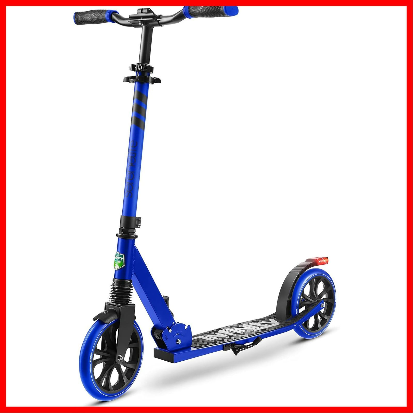 軽量4.9kg 耐荷重100kg 3段階高さ調節 ストラップ付 サスペンション付き ABEC-7ベアリング 8インチ大径ホイール 通勤 キックスクーター 折りたたみ 通学 子供 大人 セリーンライフ キックボード SereneLife
