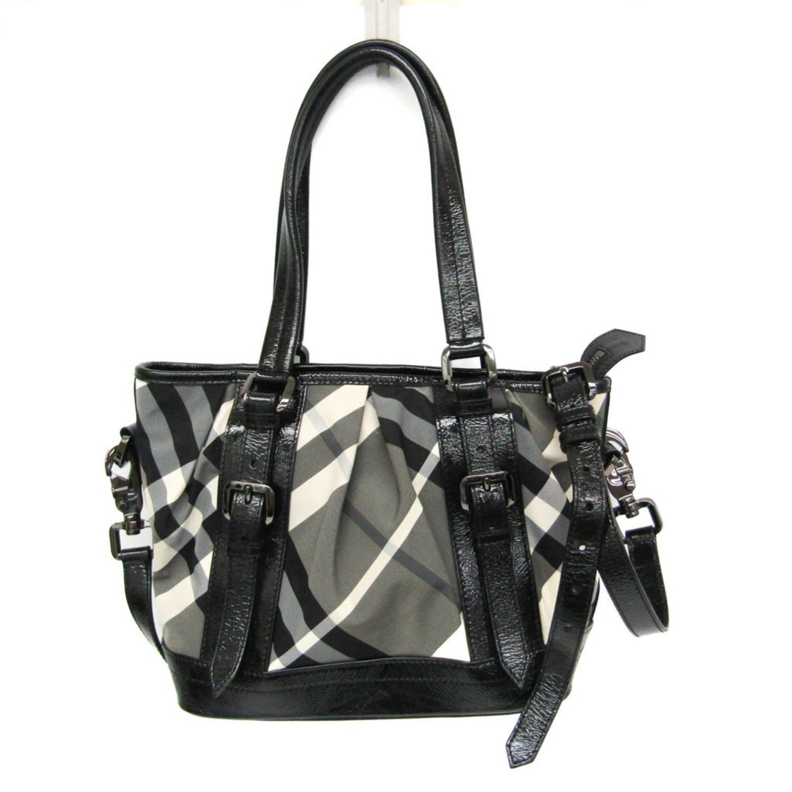 バーバリー(Burberry) ノバチェック レディース ナイロン,パテント 