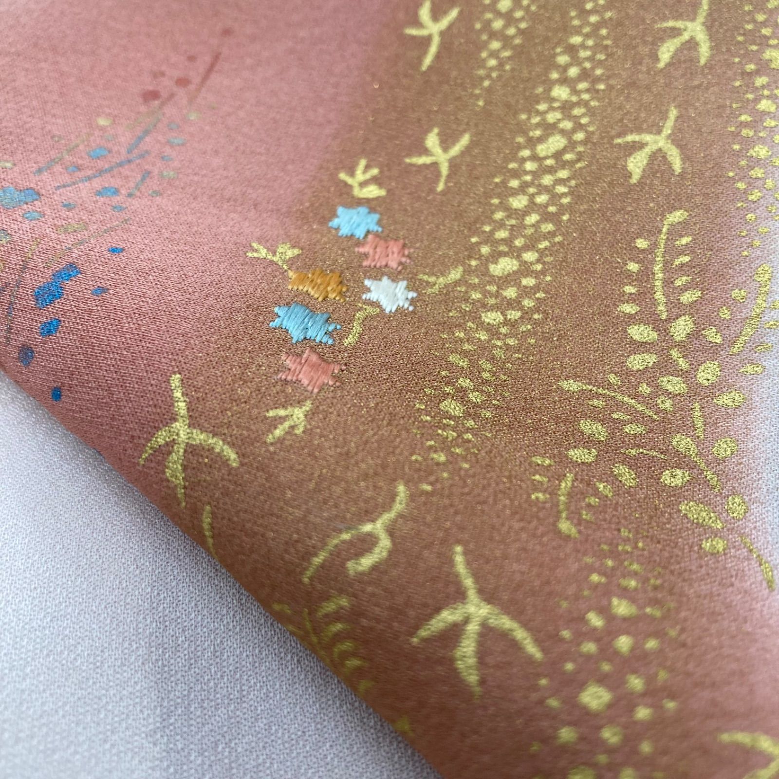 付下げ 刺繍 金彩 遠山 紋無し 訪問着 正絹 着物 MK-1213 - メルカリ