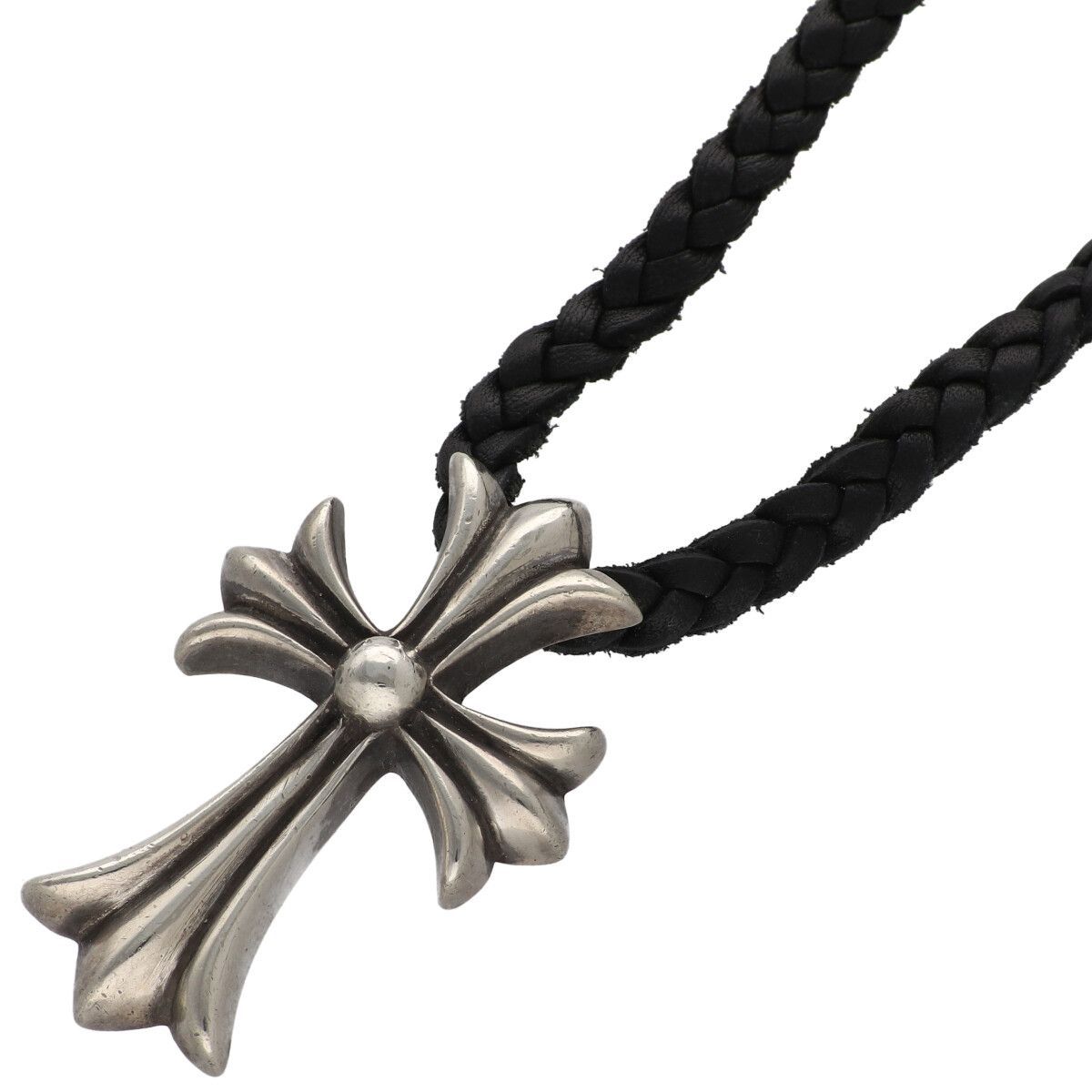 中古】 CHROME HEARTS クロムハーツ スモールCHクロス w/レザー