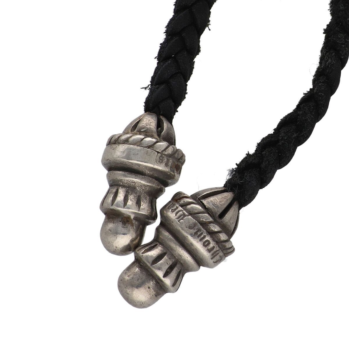 中古】 CHROME HEARTS クロムハーツ スモールCHクロス w/レザー