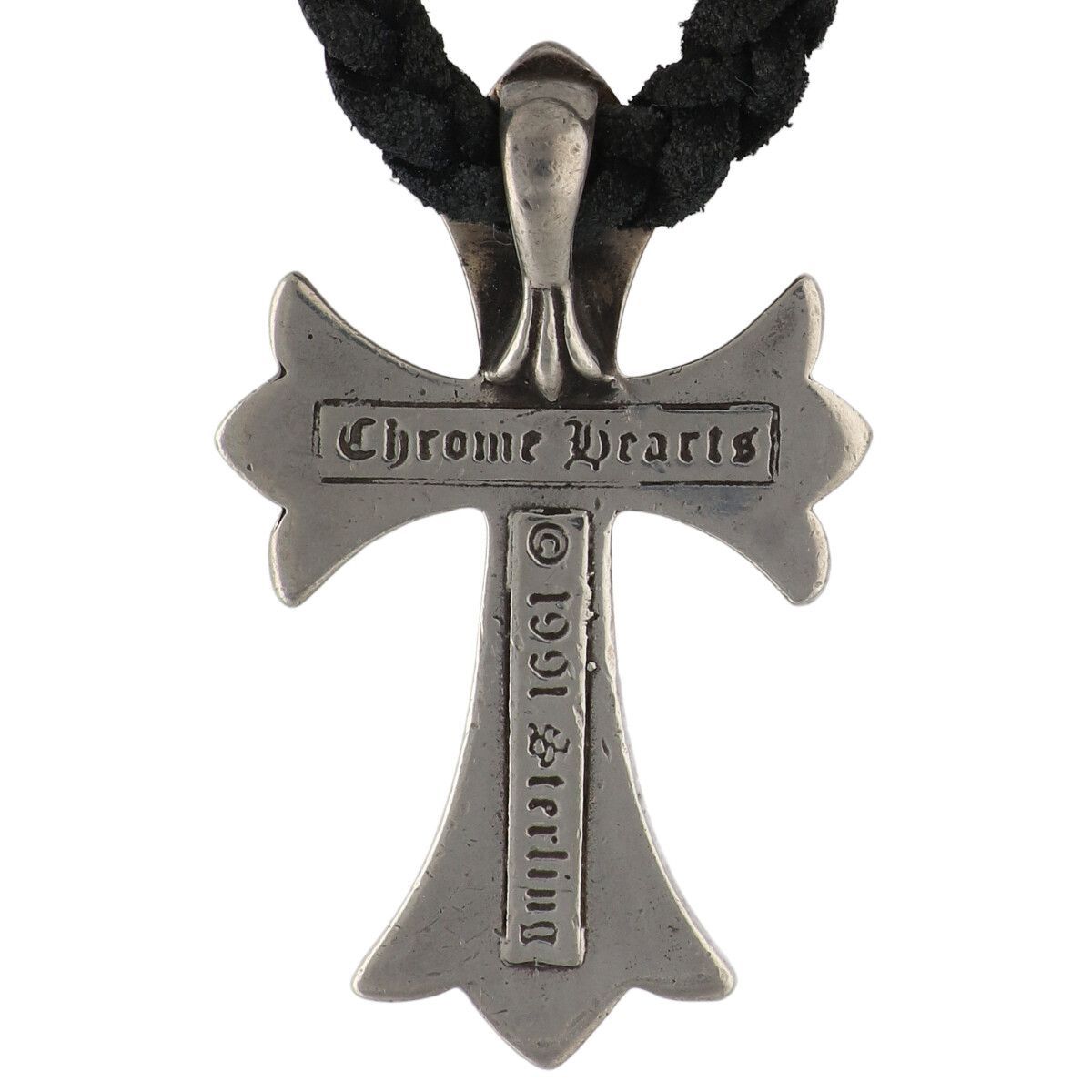 中古】 CHROME HEARTS クロムハーツ スモールCHクロス w/レザー