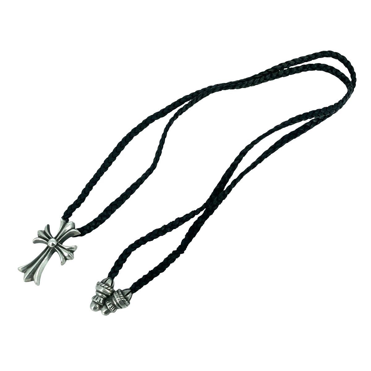 中古】 CHROME HEARTS クロムハーツ スモールCHクロス w/レザー 