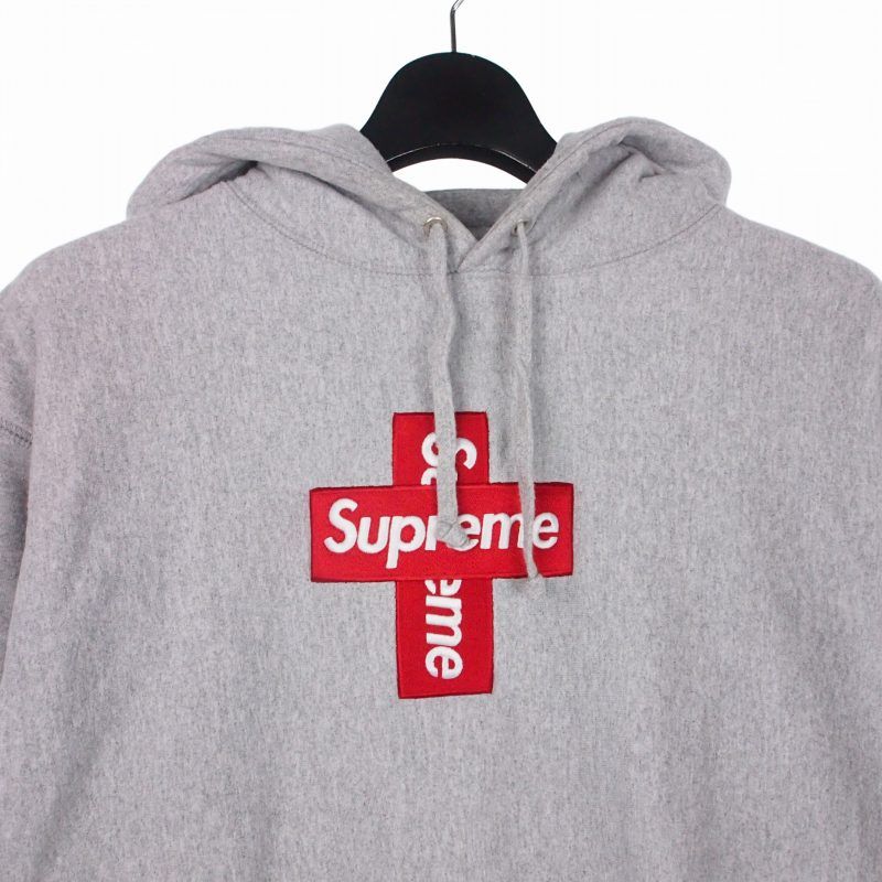 20AW Supreme CrossBoxLogo フーディ M Supreme Cross Box Logo Hooded Sweatshirt Heather Grey Men's - FW20