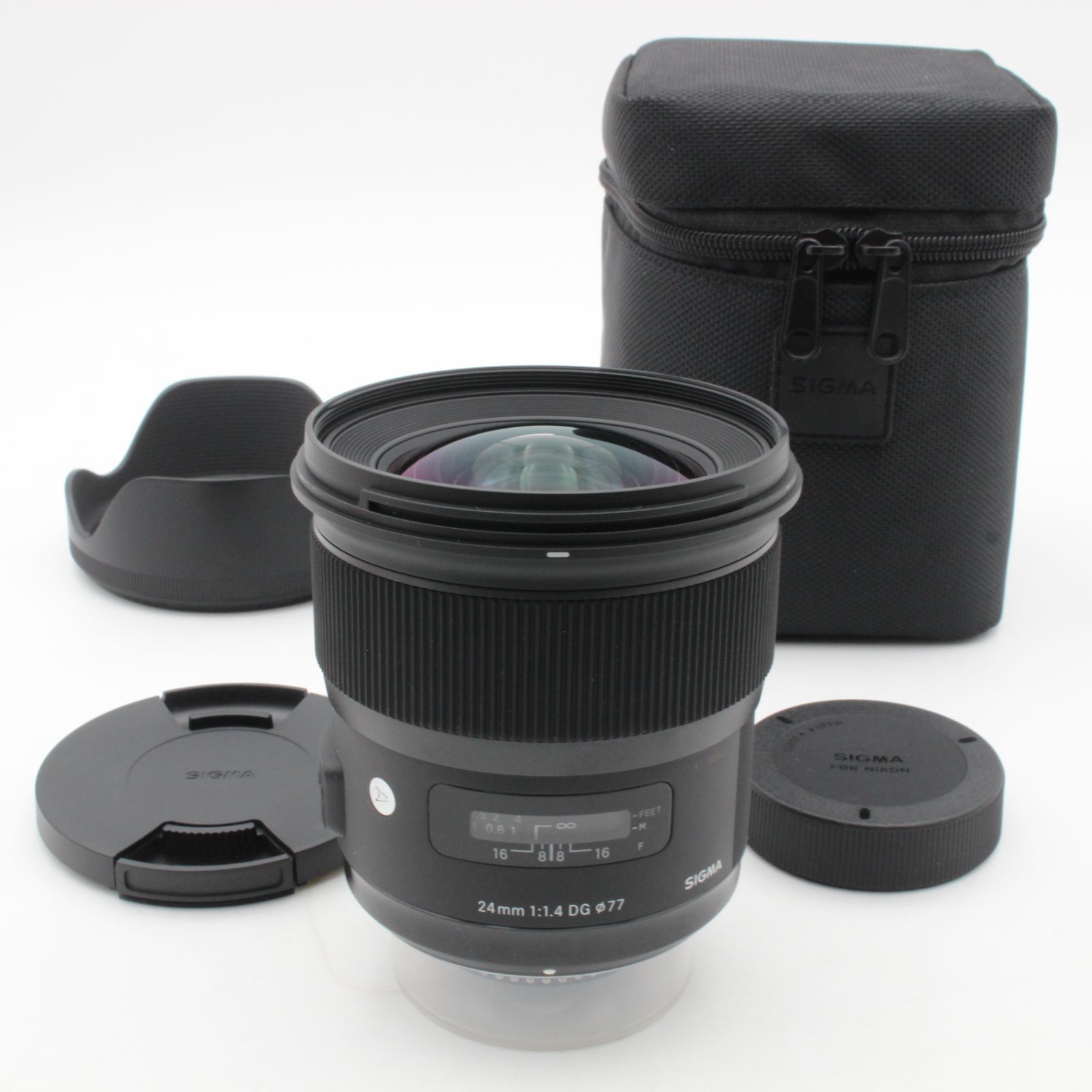 【ほぼ新品】 SIGMA シグマ 24mm f1.4 DG HSM Art ニコン用 ケース、フード付き 106021