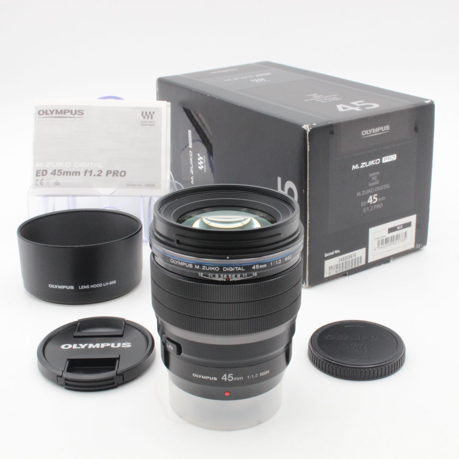 【極美品】 OLYMPUS オリンパス M.ZUIKO DIGITAL ED 45mm f1.2 PRO 元箱 付属品 付き 106012