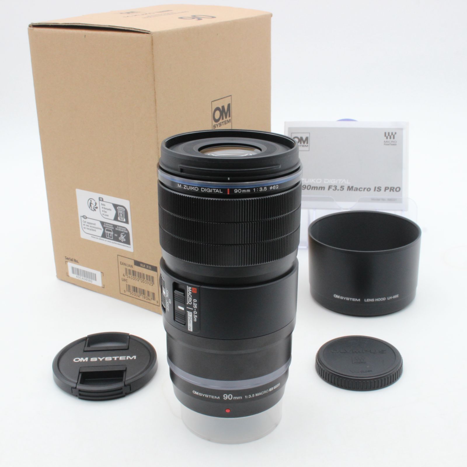 【極美品】 OM SYSTEM M.ZUIKO DIGITAL ED 90mm F3.5 Macro IS PRO オリンパス OLYMPUS 元箱 付属品 付き 106013