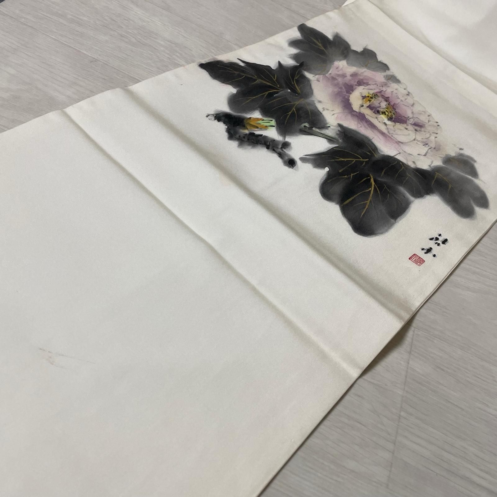 セール❤︎霞取りに辻ヶ花調古典花模様正絹小紋 、塩瀬牡丹名古屋帯セット 壷柄の付下げに牡丹の塩瀬帯で、よそゆきコーデ。 #着物 #アンティーク