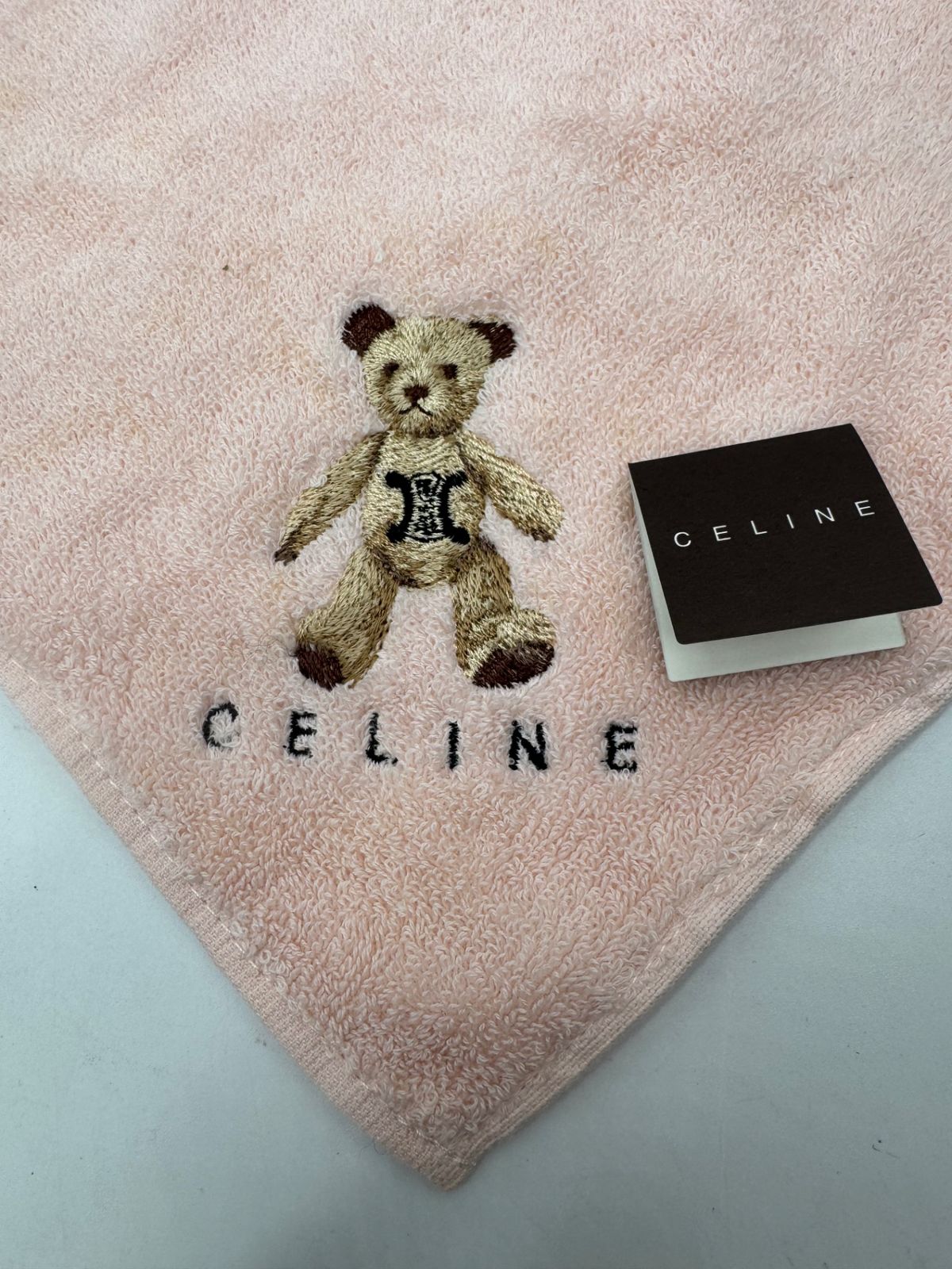 【CELINE】テディベア ブラウン 未使用品】CELINE セリーヌ テディベアハンカチセット ブラウン ピンク