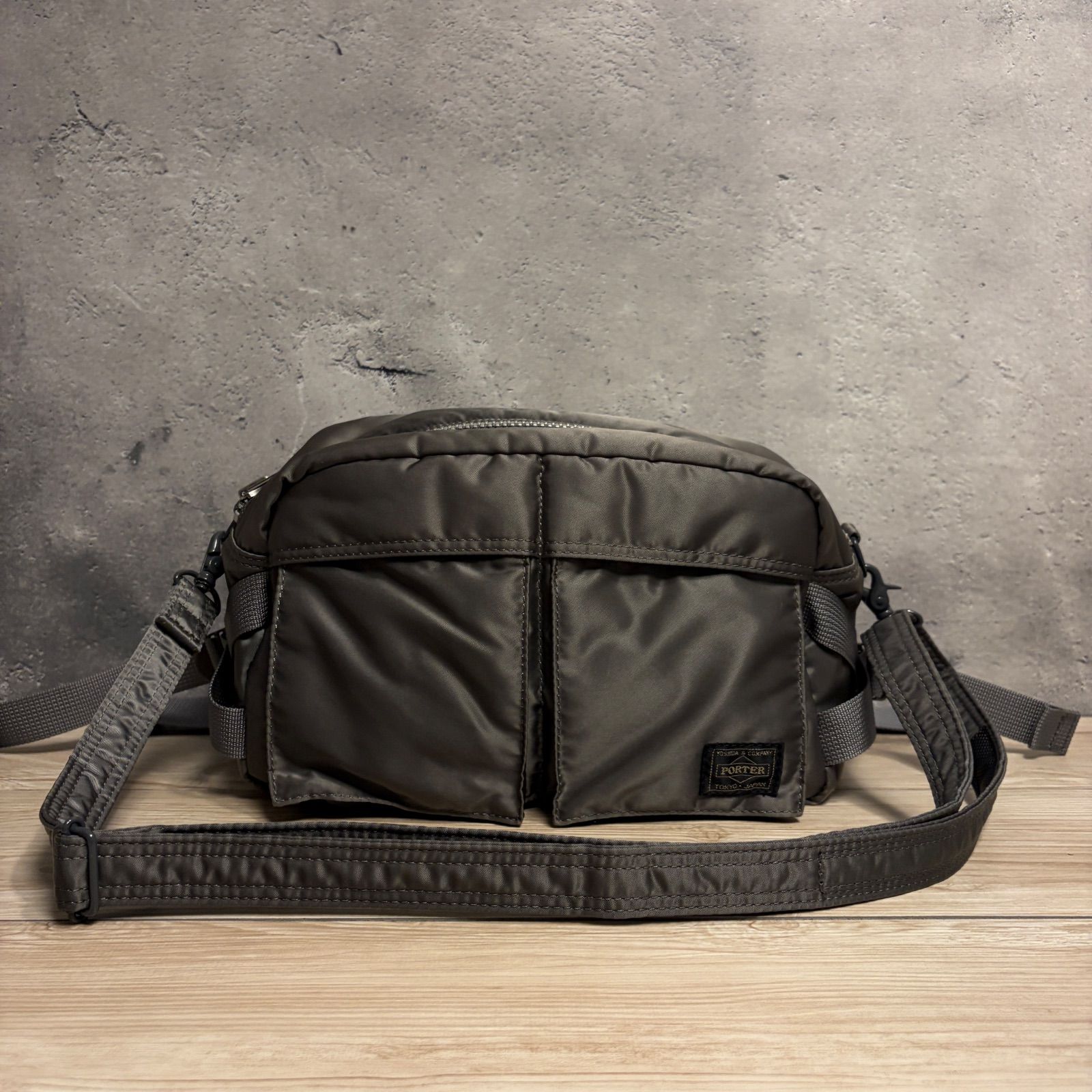 ✨PORTER タンカー シルバーグレー ウエストバッグ ショルダーバッグ 美品 Navy Box2-901