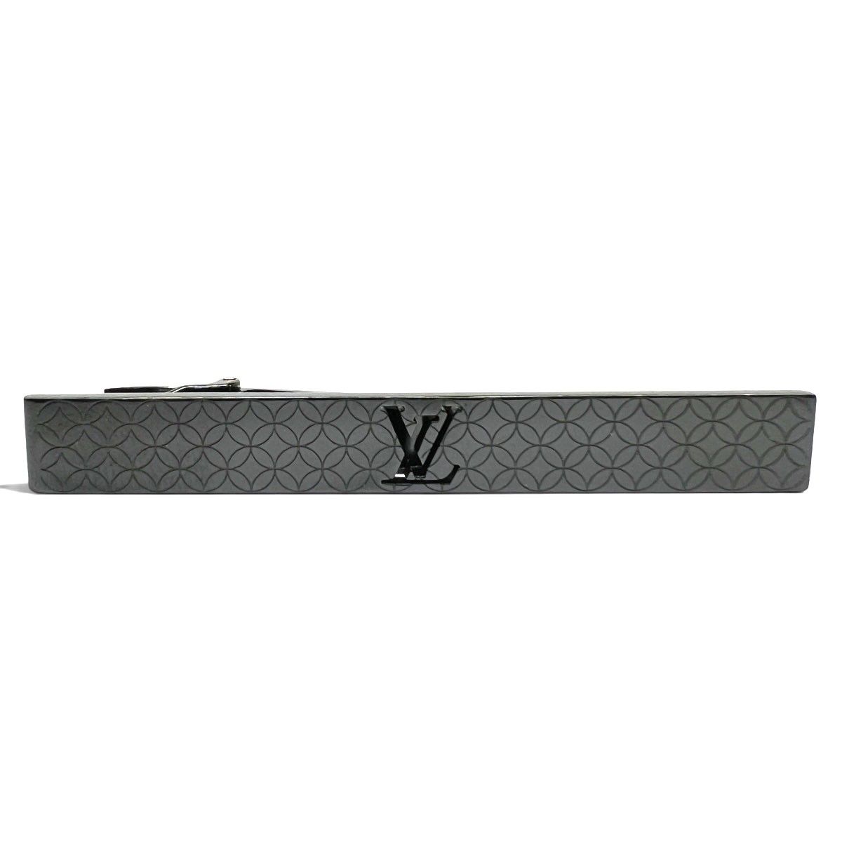LOUIS VUITTON 希少 極美品 ルイヴィトン パンス クラヴァット シャンゼリゼ M65045 メタル AN0151 ブラック ガンメタル タイバー タイピン アクセサリー LV ヴィトン Aランク 中古 鑑定済 ヴィトンネクタイピン