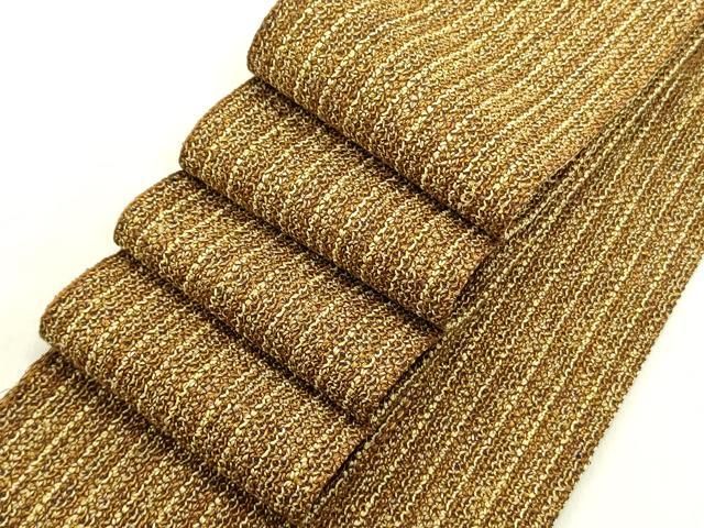 平和屋着物●男性　角帯　間道　金糸　正絹　逸品　DABE1702op