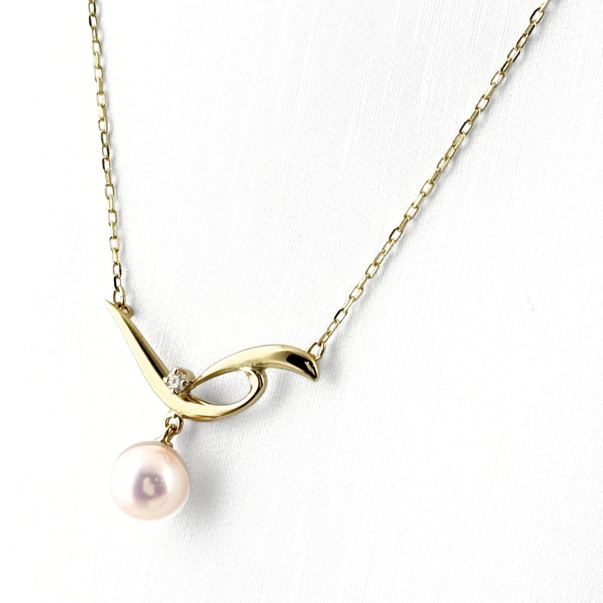 ミキモト MIKIMOTO パール ネックレス YG イエローゴールド ペンダント 