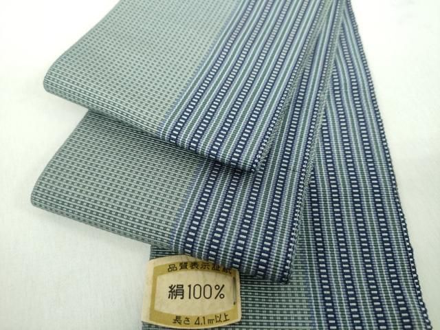平和屋着物●男性　角帯　宝来織　間道　証紙付き　正絹　逸品　DABE5232ps