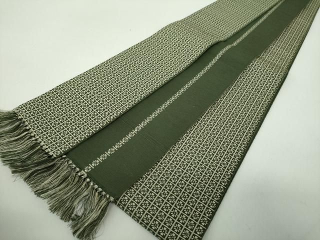平和屋着物●男性　本場筑前博多織　両面　角帯　いちご錦　正絹　逸品　DABE5249ps