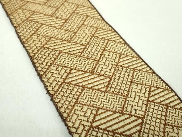 平和屋着物○男性 本場筑前博多織 両面 角帯 檜垣文 正絹 逸品 DABE5253ps