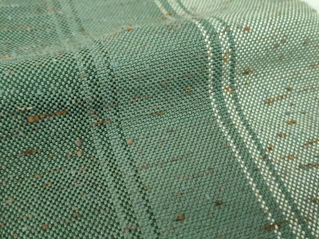 平和屋着物●男性　両面　角帯　ぜんまい紬　間道　共箱付き　正絹　逸品　DABE5281ps