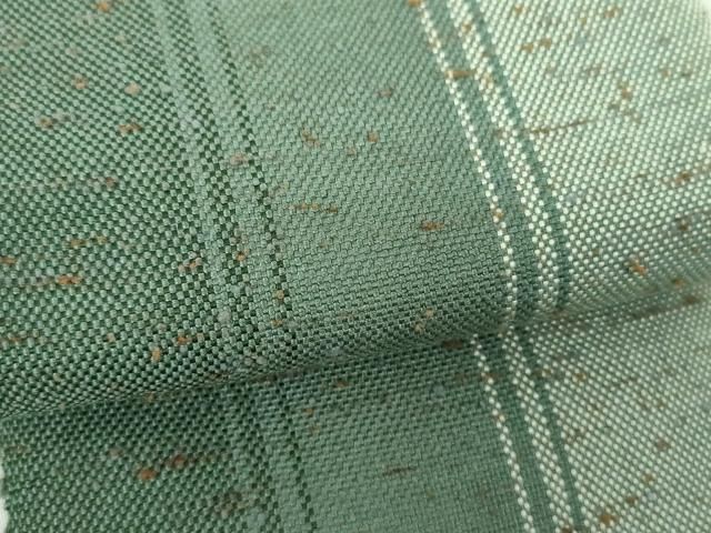 平和屋着物●男性　両面　角帯　ぜんまい紬　間道　共箱付き　正絹　逸品　DABE5281ps