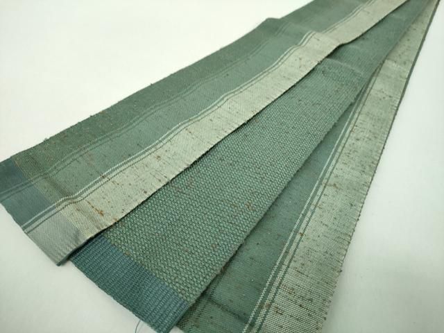 平和屋着物●男性　両面　角帯　ぜんまい紬　間道　共箱付き　正絹　逸品　DABE5281ps