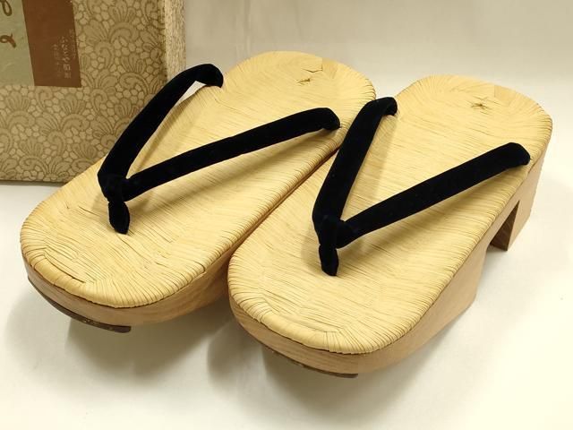 平和屋着物●男性　和装小物　下駄　畳表　逸品　未使用　AABH6766ay