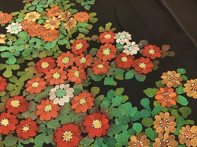 平和屋着物●小千谷紬　百柄　吉祥花文　正絹　逸品　BAAW5133hj 平和屋着物○小千谷紬 百柄 吉祥花文 正絹 逸品 BAAW5133hj - メルカリ