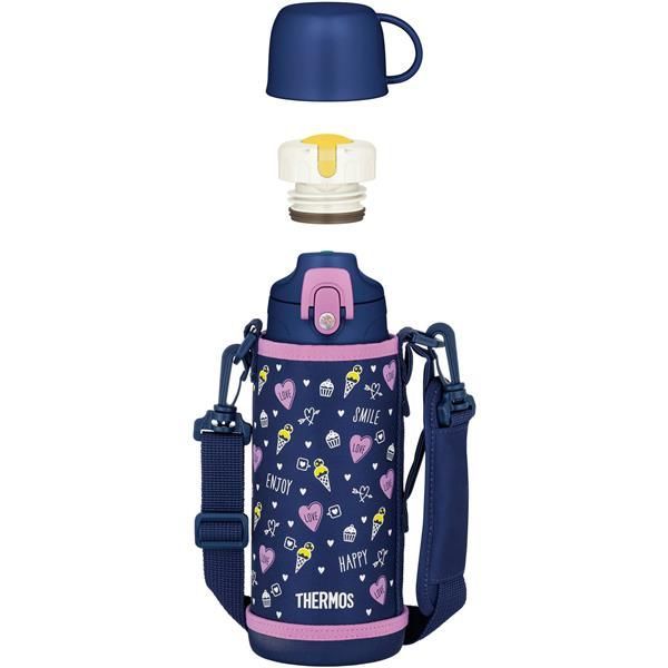 ネイビーパープル_800 ml_スポーツ・コップタイプ 2way サーモス 水筒 真空断熱2ウェイボトル 0.8L/0.83L ネイビーパープル 直飲み コップ付き 子供用 通園通学 FJJ-801WF NVPL