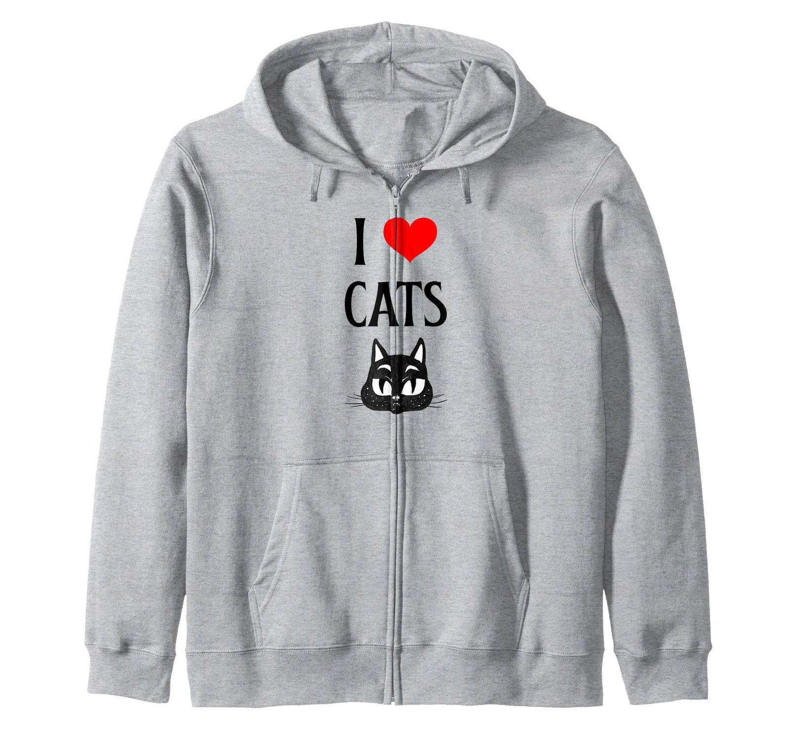 I Love Cats I Heart Cats 猫好きビッグキャット ネコペット ジップパーカー