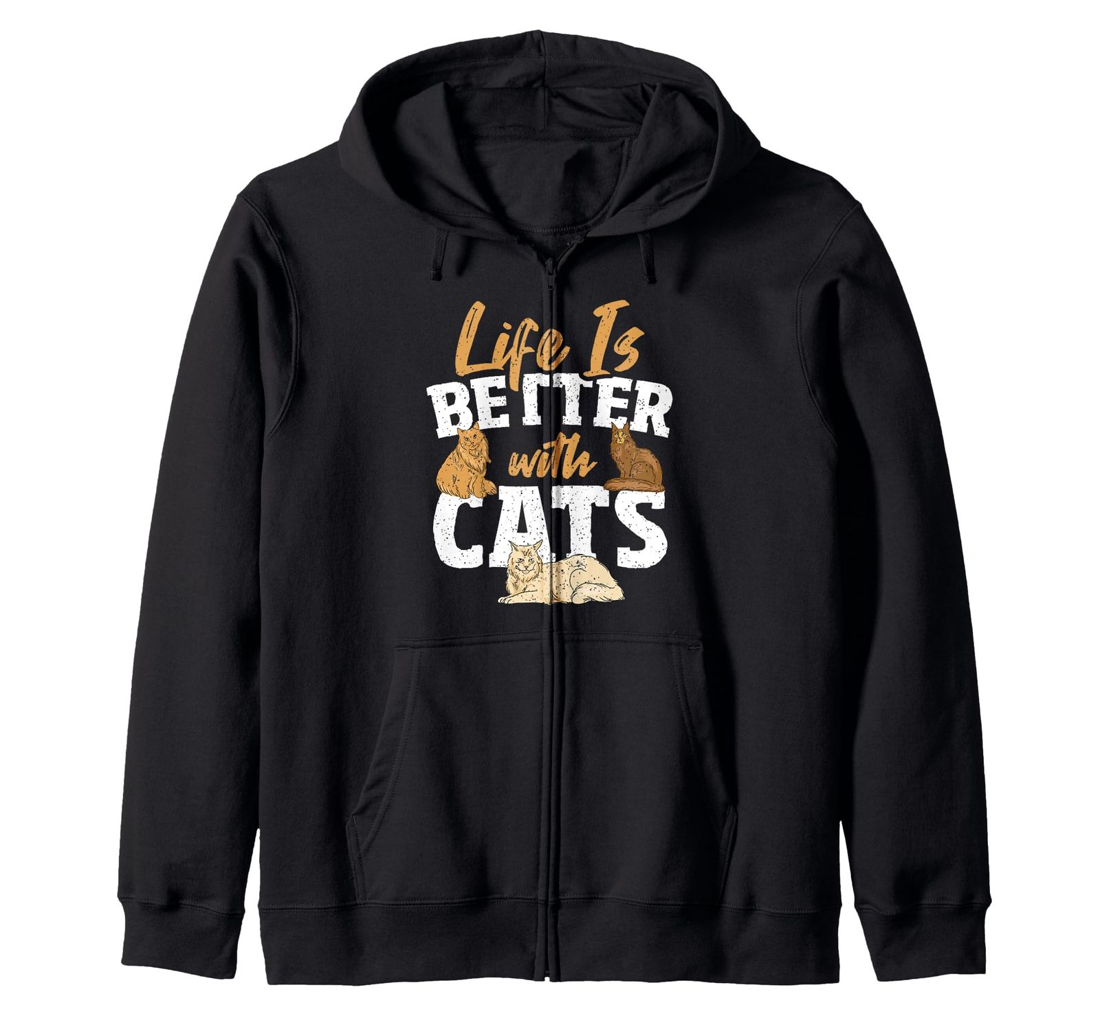猫がいると生活はもっと良くなる ジップパーカー
