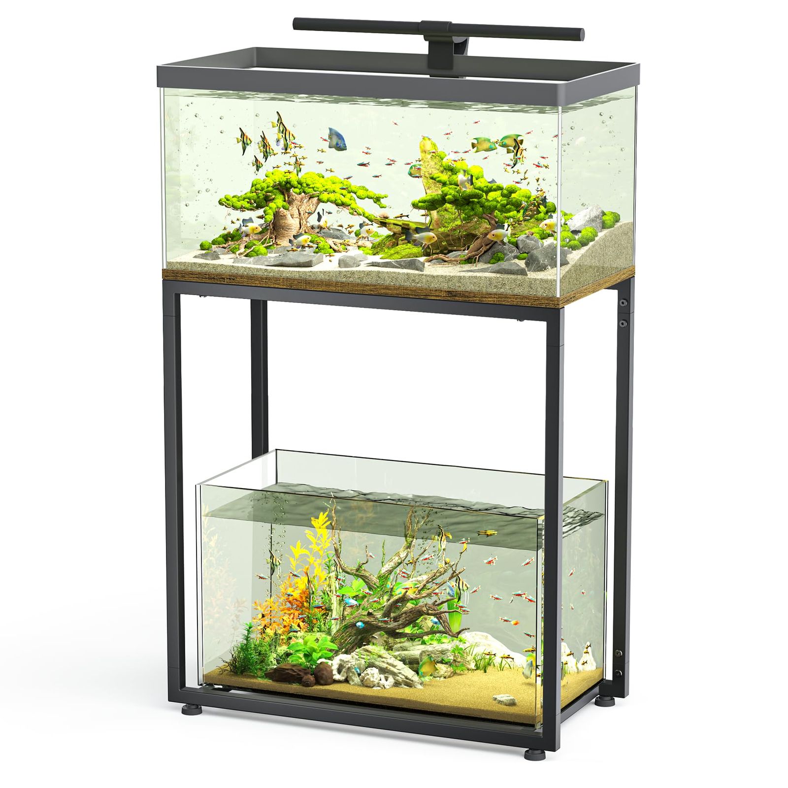 DEWEL 水槽台 幅60cm 奥行30cm 高さ65cm 総耐荷重約150kg 30/40/45/60cm水槽用 アジャスター付き 水槽 台 ラック 棚 スタンド 60センチ 2段