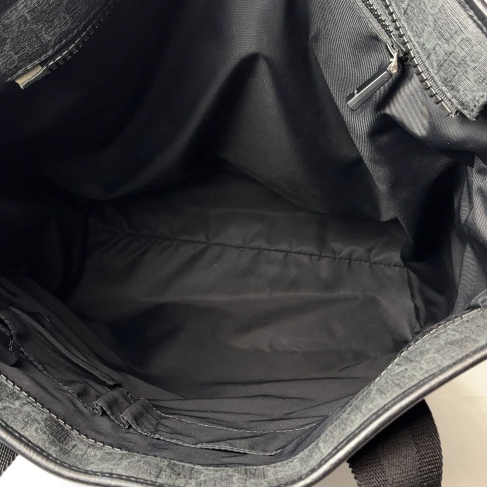 GUCCI GGスプリーム 162163 2WAYトートバッグ グレー PVC 大容量