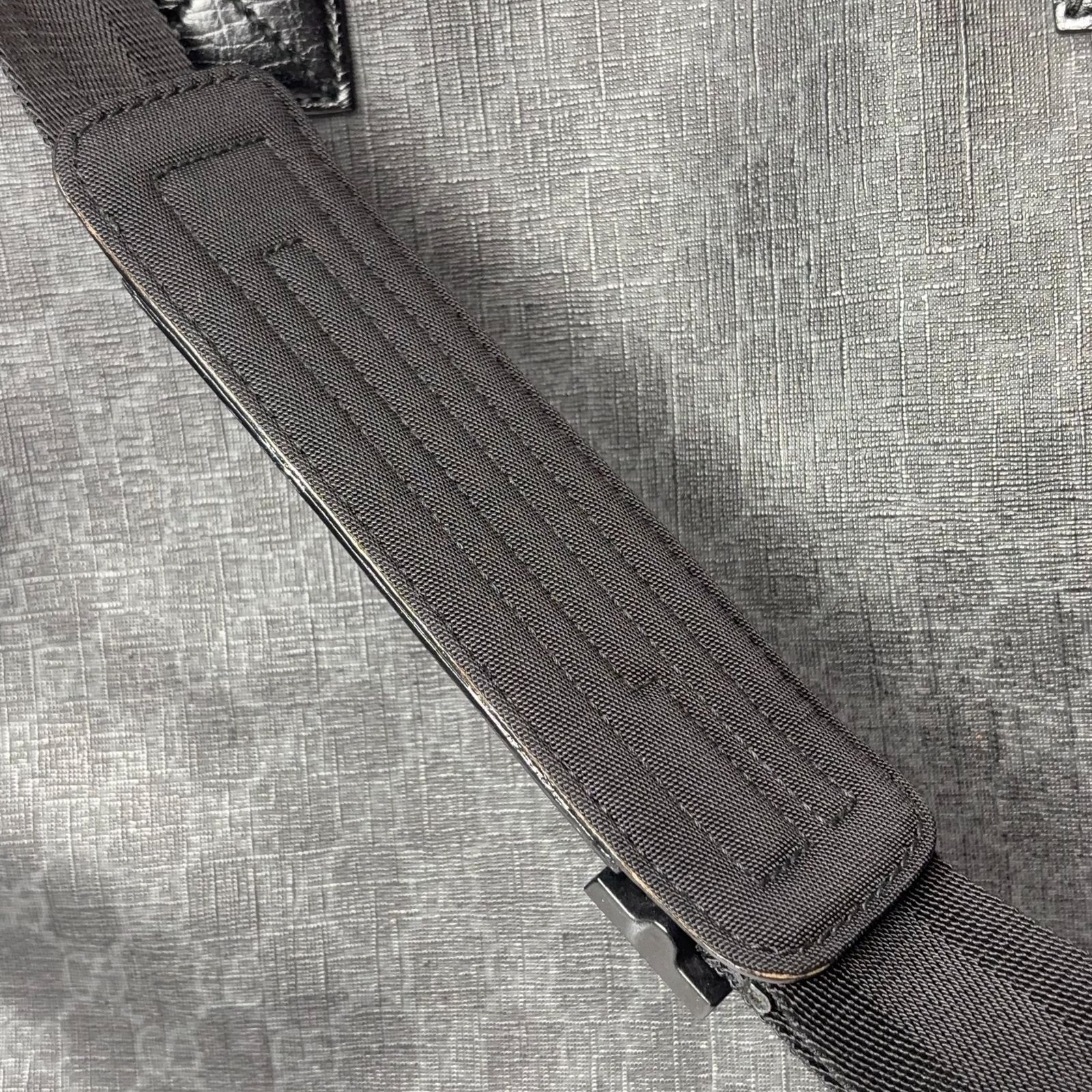 GUCCI GGスプリーム 162163 2WAYトートバッグ グレー PVC 大容量
