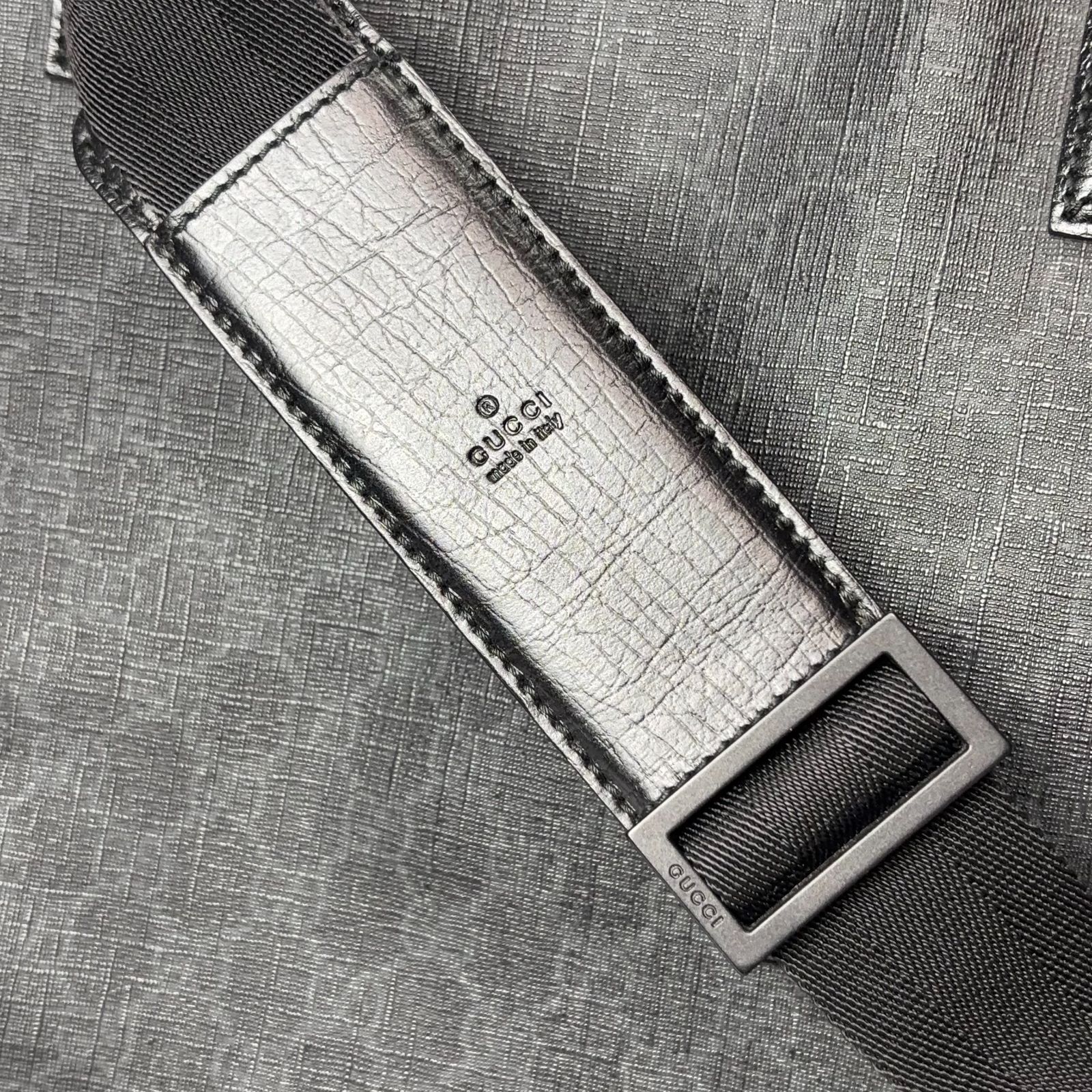 GUCCI GGスプリーム 162163 2WAYトートバッグ グレー PVC 大容量