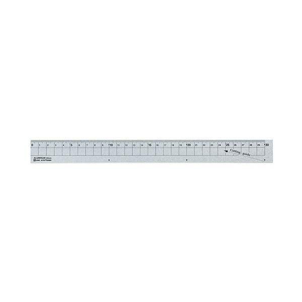 (まとめ）クツワ アルミ定規 30cm シルバーXS04SV 1個〔×15セット〕