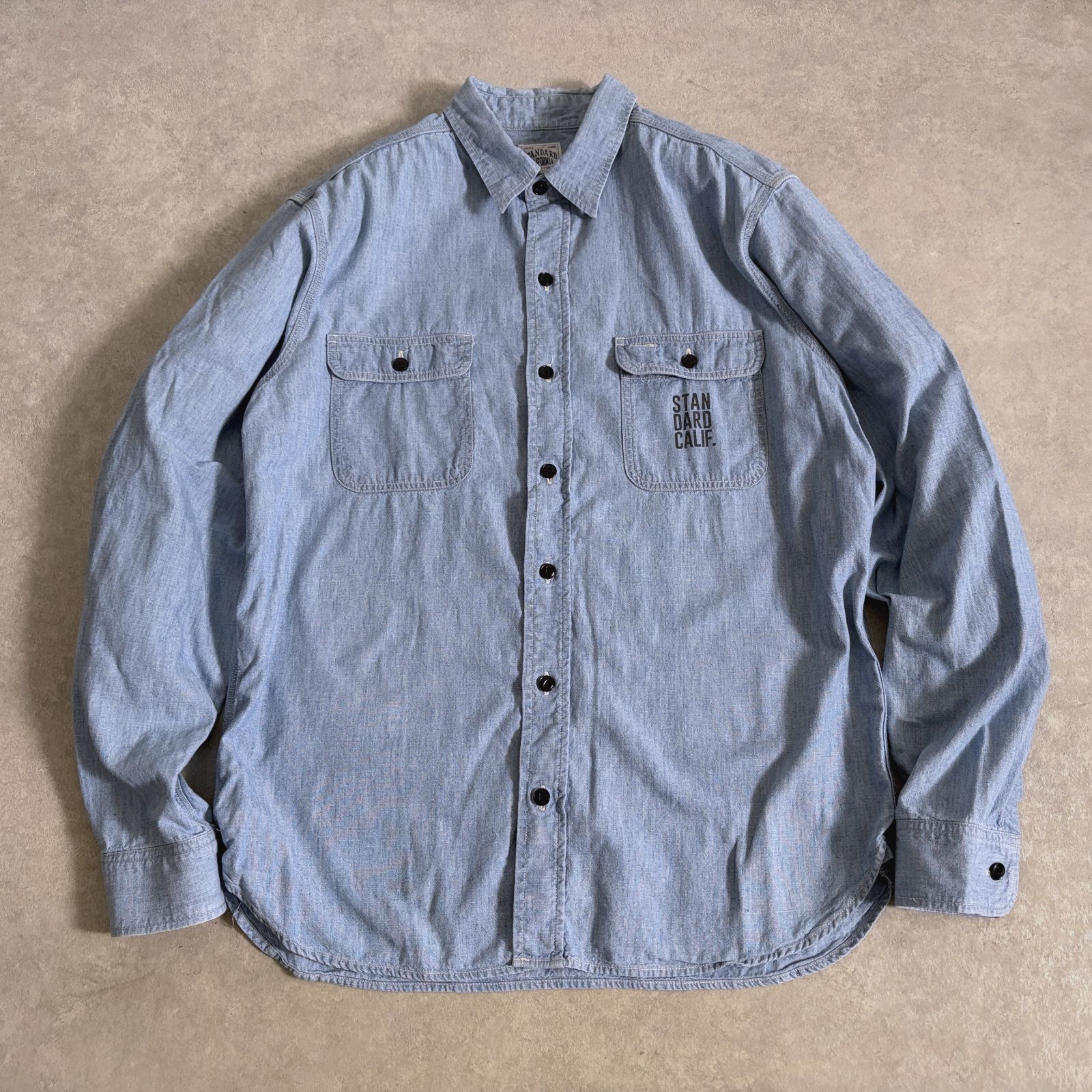 STANDARD CALIFORNIA ステンシルロゴ シャンブレー シャツ