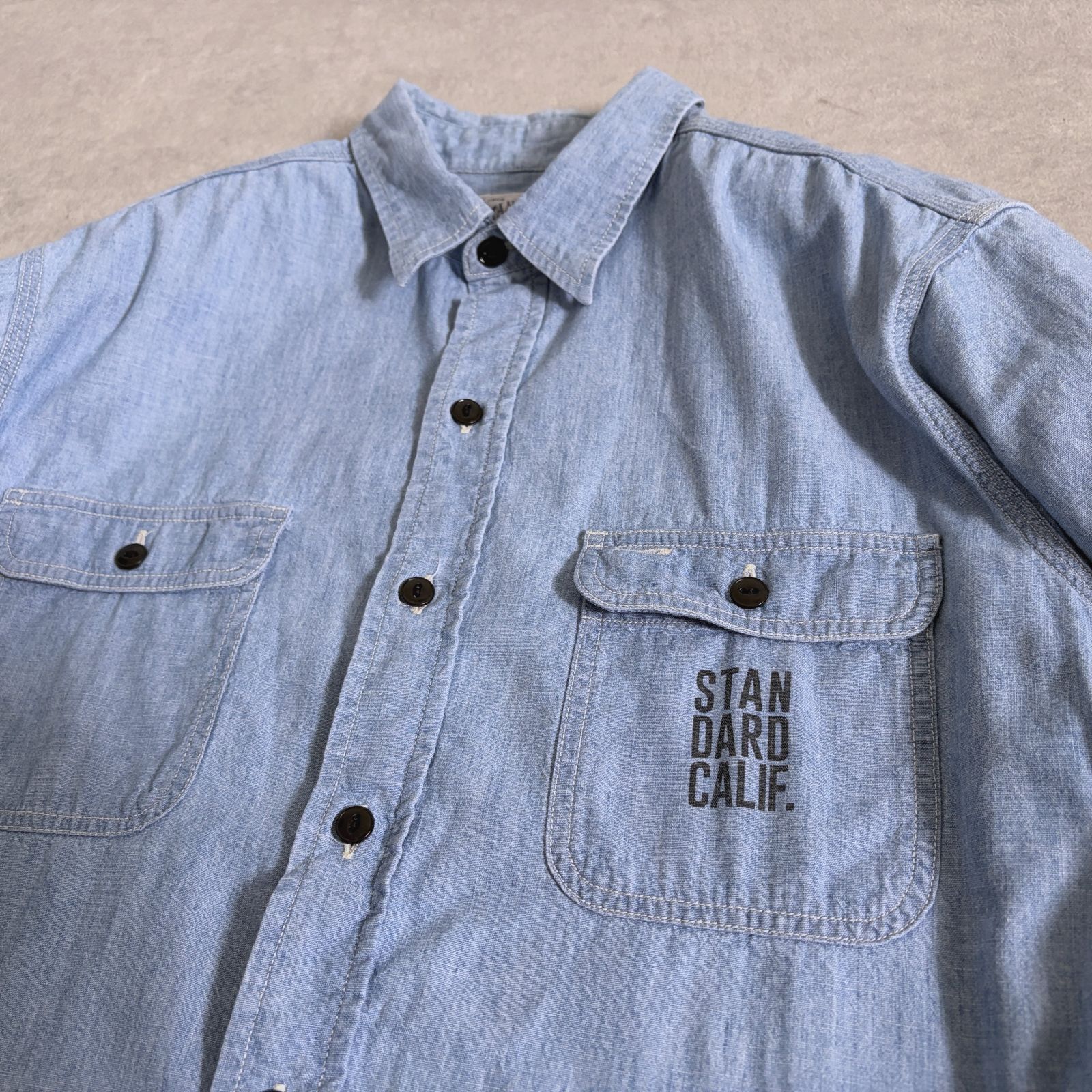 STANDARD CALIFORNIA ステンシルロゴ シャンブレー シャツ