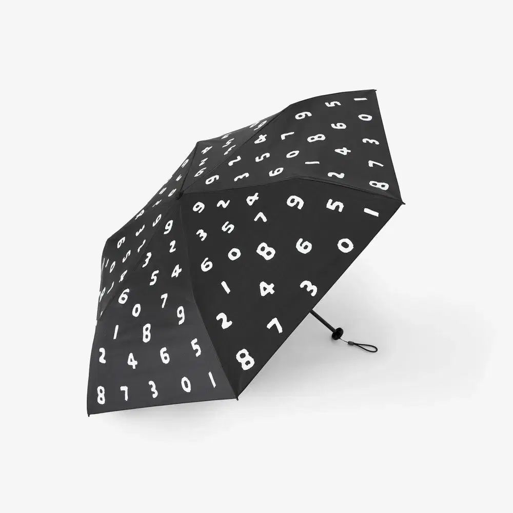 数字パターン ブラック 軽量 晴雨兼用傘