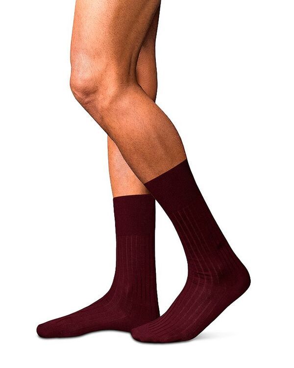 ファルケ メンズ アンダーウェア 靴下 ナイロン コットン Falke No 13 Piuma Cotton Nylon Dress Socks Barolo