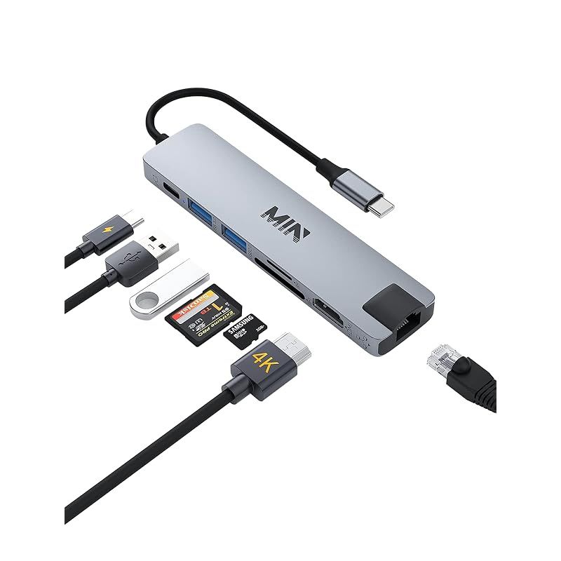 【新品】 USB C 7-in-1 ハブ【4K HDMI/LAN 100Mps /PD 100W /USB 3.0 & USB 2.0 ポート/TF & SDスロット搭載】ドッキングステーション type c thunderbolt 3/4 対応 タイプc 0