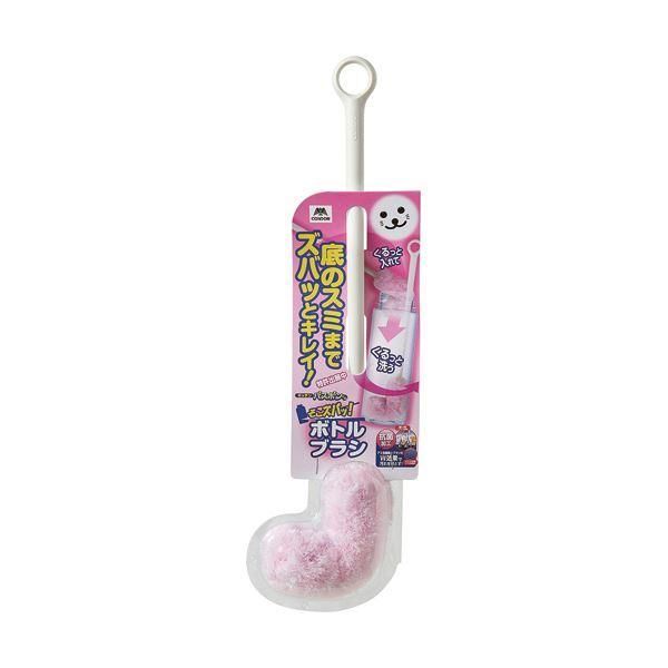 （まとめ）山崎産業 キッチンバスボンくんそこズバボトルブラシ ピンク 1本 〔×10セット〕