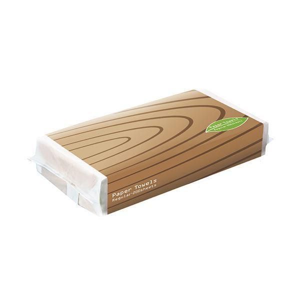 （まとめ）TANOSEE ペーパータオルアースカラー（レギュラー）200枚/パック 1セット（5パック）〔×10セット〕
